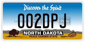 002DPJ license plate in North Dakota