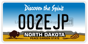002EJP  license plate in ND