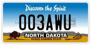 003AWU  license plate in ND