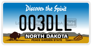 003DLL  license plate in ND