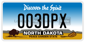 003DPX  license plate in ND