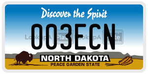 003ECN  license plate in ND
