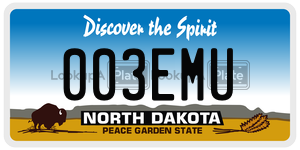003EMU  license plate in ND