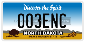 003ENC  license plate in ND