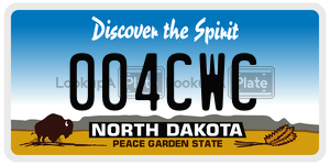 004CWC  license plate in ND
