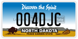 004DJC license plate in North Dakota
