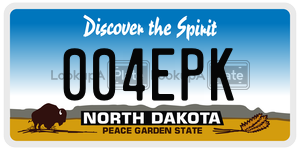 004EPK  license plate in ND