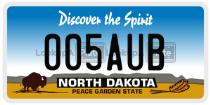 005AUB  license plate in ND