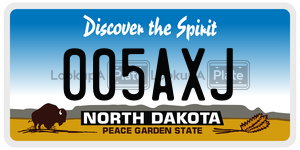 005AXJ  license plate in ND