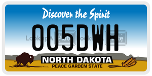 005DWH  license plate in ND