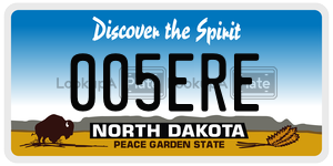 005ERE  license plate in ND