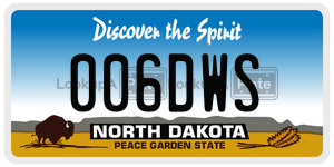 006DWS  license plate in ND