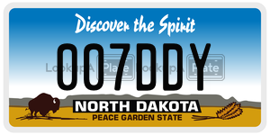 007DDY license plate in North Dakota