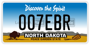007EBR  license plate in ND