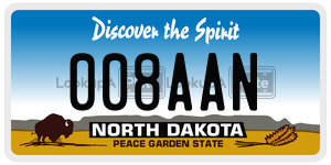 008AAN  license plate in ND