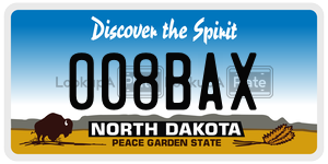 008BAX  license plate in ND