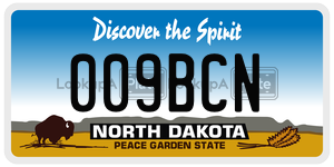009BCN  license plate in ND