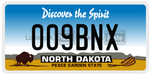 009BNX  license plate in ND