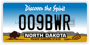 009BWR  license plate in ND