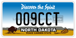 009CCT  license plate in ND