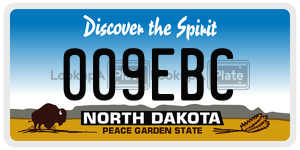 009EBC  license plate in ND