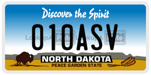 010ASV  license plate in ND