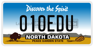 010EDU license plate in North Dakota
