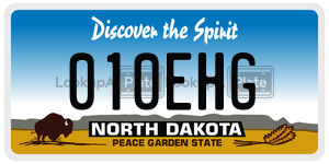 010EHG  license plate in ND
