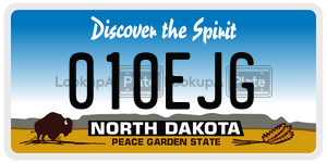 010EJG  license plate in ND
