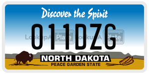 011DZG  license plate in ND