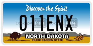 011ENX  license plate in ND