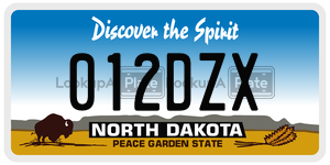 012DZX  license plate in ND