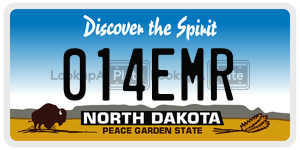 014EMR  license plate in ND