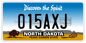 015AXJ  license plate in ND