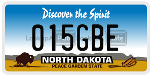015GBE  license plate in ND
