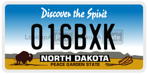 016BXK  license plate in ND