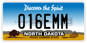 016EMM  license plate in ND