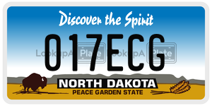 017ECG  license plate in ND