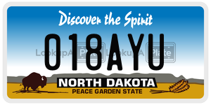 018AYU  license plate in ND
