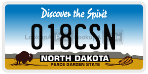 018CSN  license plate in ND