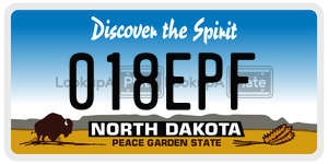 018EPF  license plate in ND