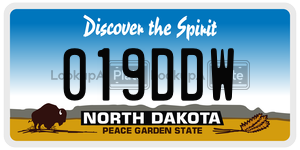 019DDW  license plate in ND