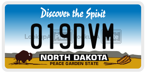019DVM license plate in North Dakota