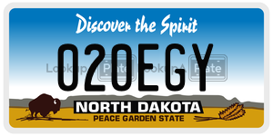 020EGY  license plate in ND