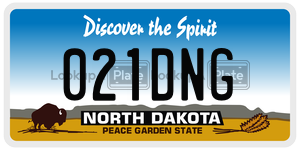 021DNG  license plate in ND