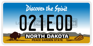 021EOD  license plate in ND