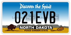 021EVB  license plate in ND
