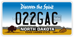 022GAC  license plate in ND