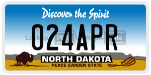 024APR  license plate in ND
