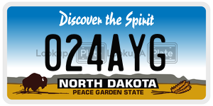 024AYG  license plate in ND